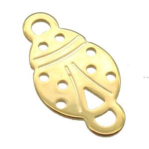 stainless steel connector, stampings, gold plated, approx 13-24mm