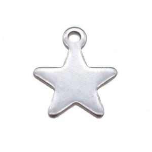 stainless steel star pendant, approx 9mm dia