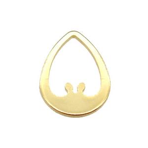 stainless steel pendant, stampings, gold plated, approx 11-14mm
