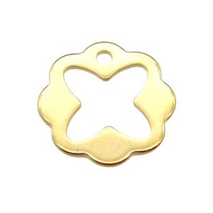 stainless steel stampings pendant, gold plated, approx 13mm dia