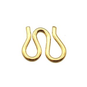 stainless steel W-clasp, gold plated, approx 7-8mm