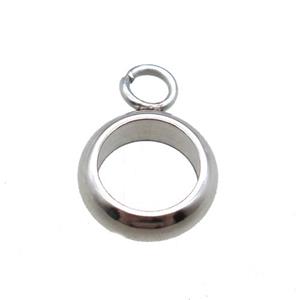 stainless steel hanger bail, platinum plated, approx 7mm dia