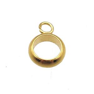 stainless steel hanger bail, gold plated, approx 7mm dia