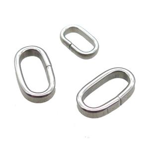 stainless steel oval JumpRings, platinum plated, approx 5.5-9mm