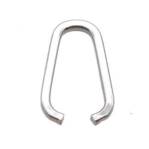 stainless steel pinch bail, platinum plated, approx 7.5-12mm