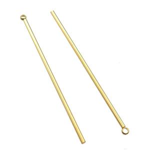 stainless steel stick pendant, gold plated, approx 52mm, 1.5mm thickness