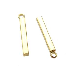 stainless steel stick pendant, gold plated, approx 17mm, 2mm