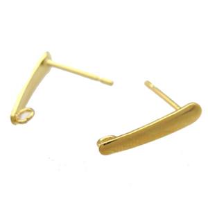 stainless steel Stud Earrings, gold plated, approx 15mm