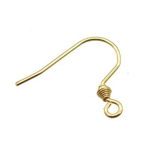 stainless steel Hook Earwire, gold plated, approx 16mm