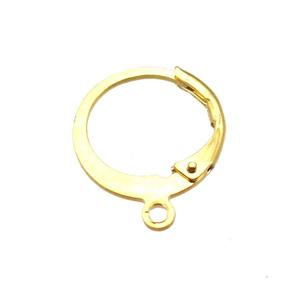 stainless steel Hoop Earrings, gold plated, approx 12mm dia