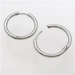 raw stainless steel Hoop Earrings, approx 2.5mm, 25mm dia