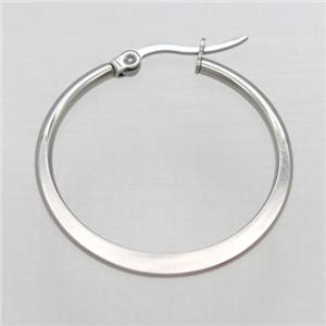 raw stainless steel Hoop Earrings, approx 30mm dia