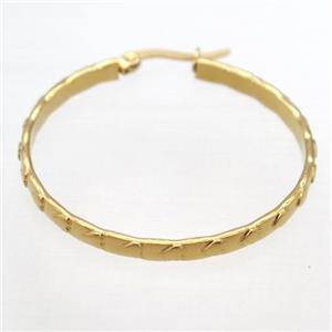 stainless steel Hoop Earrings, gold plated, approx 40mm dia