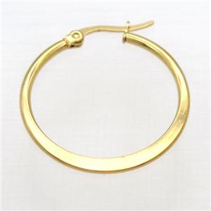 stainless steel Hoop Earrings, gold plated, approx 30mm