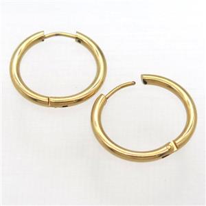 stainless steel Hoop Earrings, gold plated, approx 23mm, dia