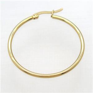 stainless steel Hoop Earrings, gold plated, approx 30mm dia
