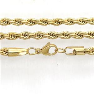 Stainless Steel Necklace Chain, gold plated, approx 2mm, 50cm length