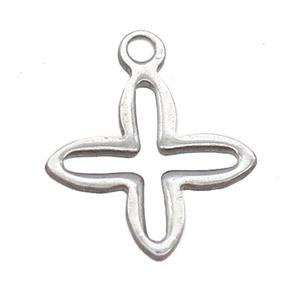 raw stainless steel cross pendant, approx 11mm