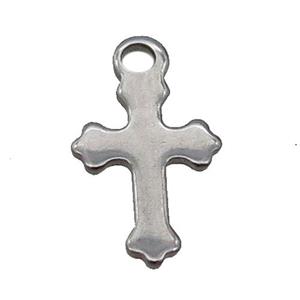 raw stainless steel cross pendant, approx 7-10mm