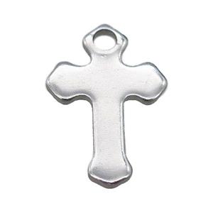 raw stainless steel cross pendant, approx 10-12mm