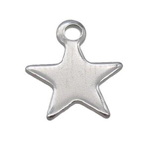raw stainless steel star pendant, approx 10mm
