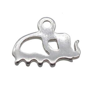 raw stainless steel elephant pendant, approx 7-11mm
