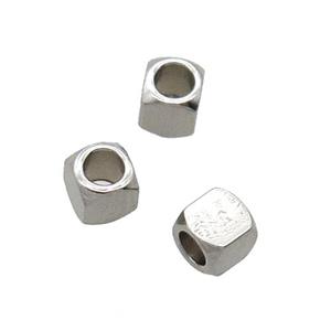 raw stainless steel cube beads, approx 3mm