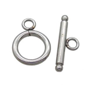 raw stainless steel toggle clasp, approx 12-20mm