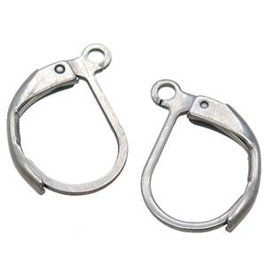 raw stainless steel Leaveback Earrings, approx 10-13mm