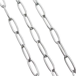 raw stainless steel paperclip chain, approx 4-12mm