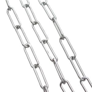 Raw Stainless Steel Paperclip Chain, approx 7-20mm, 1mm thickness