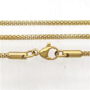 Stainless Steel Necklace Chain, gold plated, approx 2mm, 45cm length