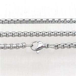 raw Stainless Steel Necklace Chain, approx 3mm, 46cm length