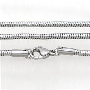 raw Stainless Steel Necklace Snake Chain, approx 2mm, 50cm length