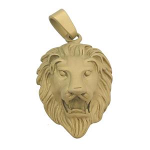stainless steel Lion pendant, duck gold, approx 28-38mm