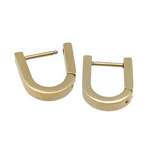 stainless steel Latchback Earring, gold plated, approx 12-15mm