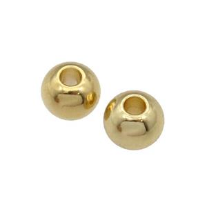 Stainless Steel Beads, round, gold plated, approx 4mm