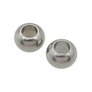 raw stainless steel beads, round, approx 8mm, 4mm hole