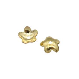 stainless steel beadcaps, gold plated, approx 6mm