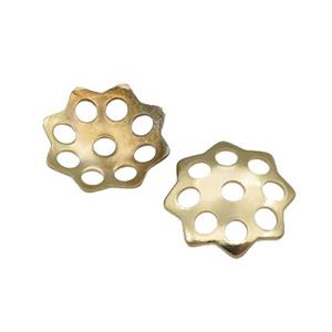 stainless steel beadcaps, gold plated, approx 10.5mm