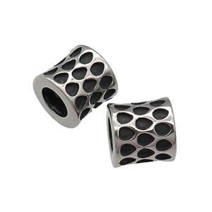 Stainless Steel Bamboo European Beads, large hole, antique silver, approx 10mm, 6mm hole