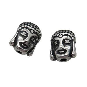 Stainless Steel buddha Beads, antique silver, approx 9-11mm