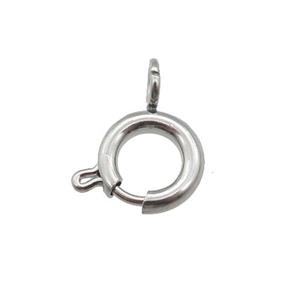 raw stainless steel spring clasp, approx 8mm