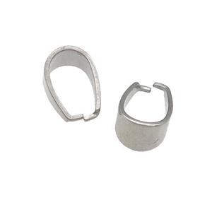 raw stainless steel pinch bail, approx 9-13mm