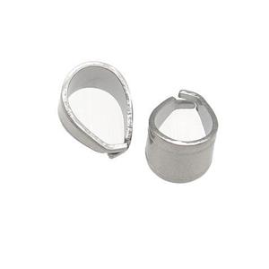 raw stainless steel pinch bail, approx 7-11mm