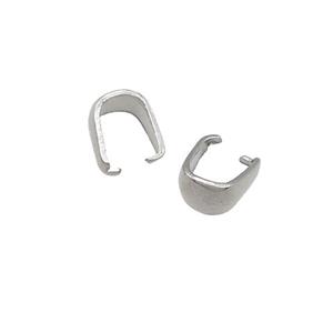 raw stainless steel pinch bail, approx 4-7mm