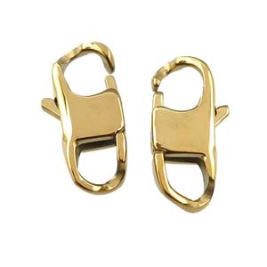 Stainless Steel Lobster Clasp, gold plated, approx 12-26mm
