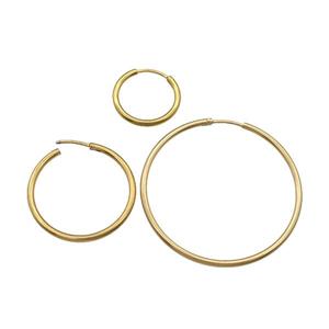 Stainless Steel Hoop Earring gold plated, approx 14mm dia
