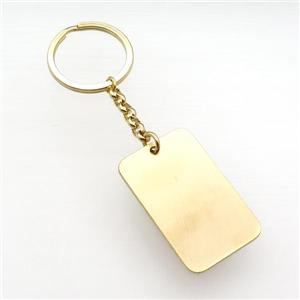 Stainless Steel keychain pendant gold plated, approx 28-45mm, 30mm dia