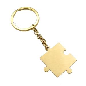 Stainless Steel keychain pendant gold plated, approx 35mm, 30mm dia